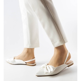 Longhena white open heel ballerinas 1