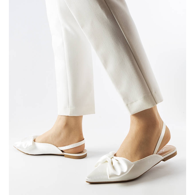 Longhena white open heel ballerinas 1
