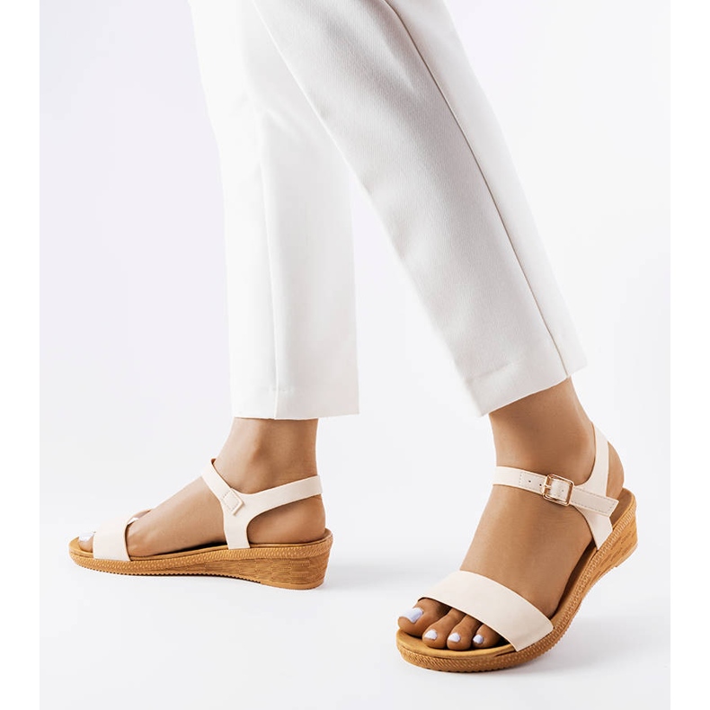 Beige wedge sandals from Loggia 1