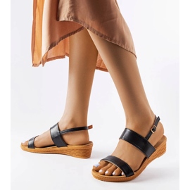 Black wedge sandals from Grottazzolina 1