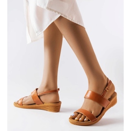 Brown wedge sandals from Grottazzolina 1