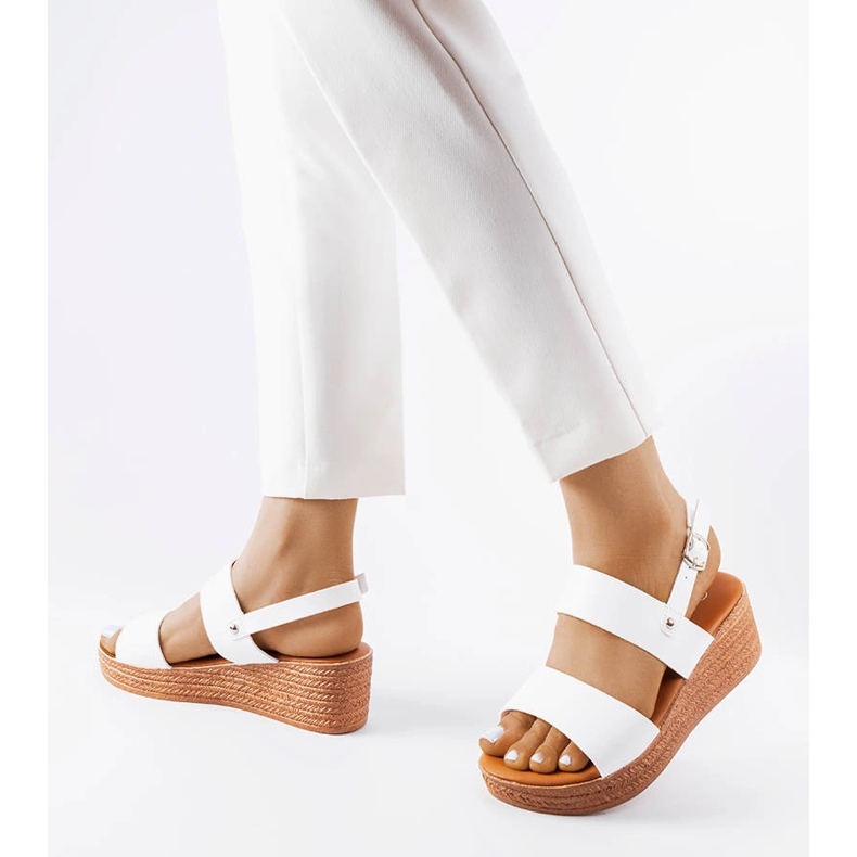 White wedge sandals from Pogibonsi 1