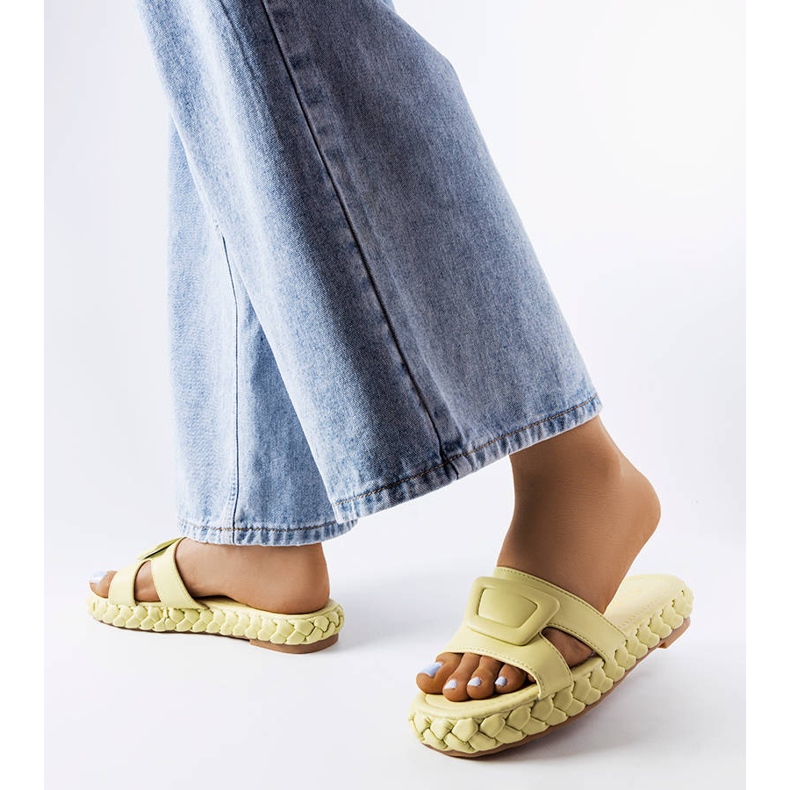 Green slippers on the Francesco platform 2