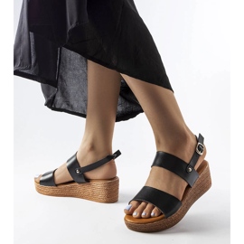 Black wedge sandals from Pogibonsi 1