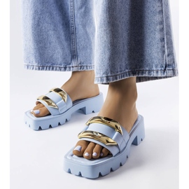 Blue sliders with a chunky sole from Provinc 1