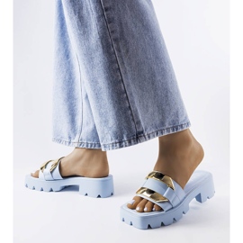 Blue sliders with a chunky sole from Provinc 2