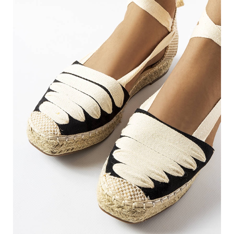Black lace-up espadrilles from Trecastagni 1