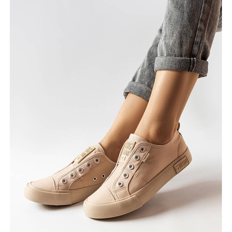 Beige slip-on sneakers from Big Star LL274164 1