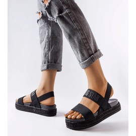 Black platform sandals from Big Star LL274856 1