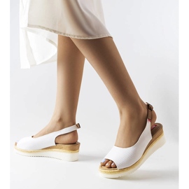 Big Star white wedge sandals JJ276047 1