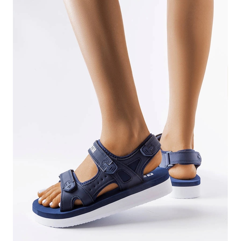 Navy blue foam sandals from Big Star LL274792 1