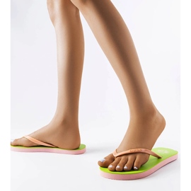 Green and pink flip-flops Big Star FF274A330 2