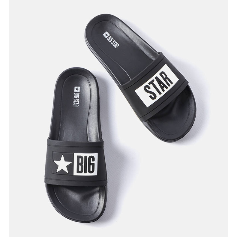 Big Star DD174699 men's black slippers 1
