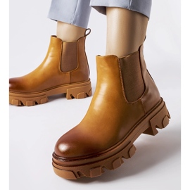 Brown massive slip-on ankle boots from Castell 1