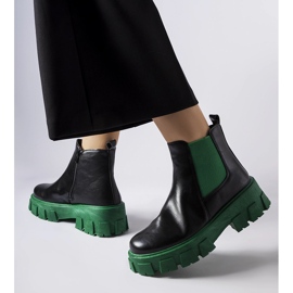Black and green massive Petronio ankle boots 1