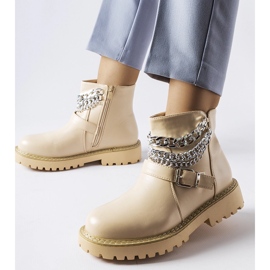 Beige ankle boots with decorative chains from Mezzavia 1 Beige ankle boots with decorative chains from Mezzavia 1