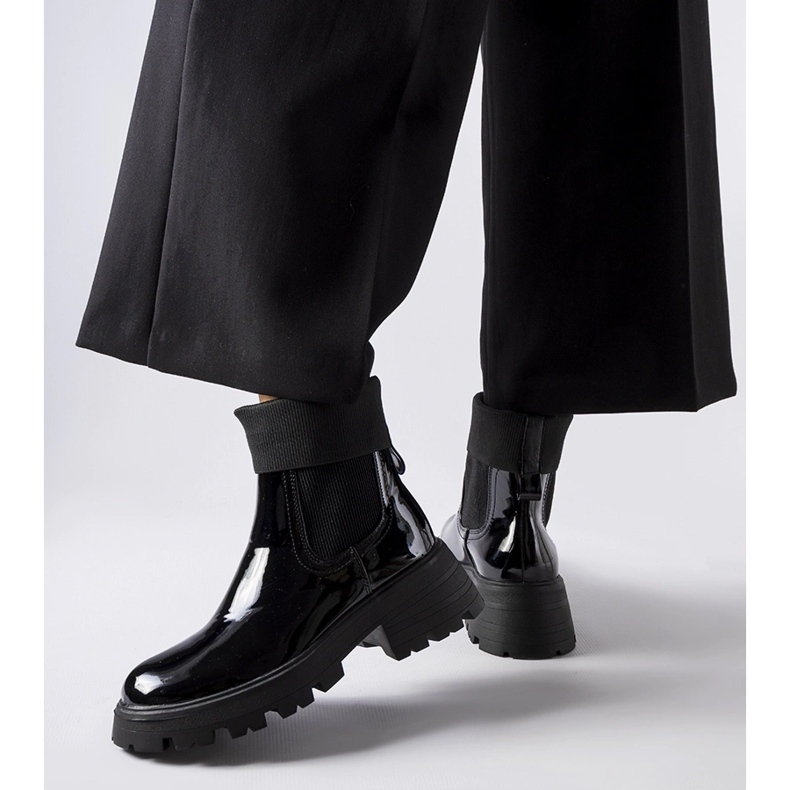 Breolungi black slip-on worker boots 1 Breolungi black slip-on worker boots 1