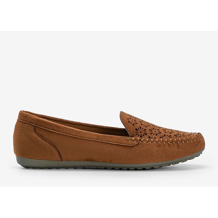 Brown moccasins with an openwork toe Frida 1