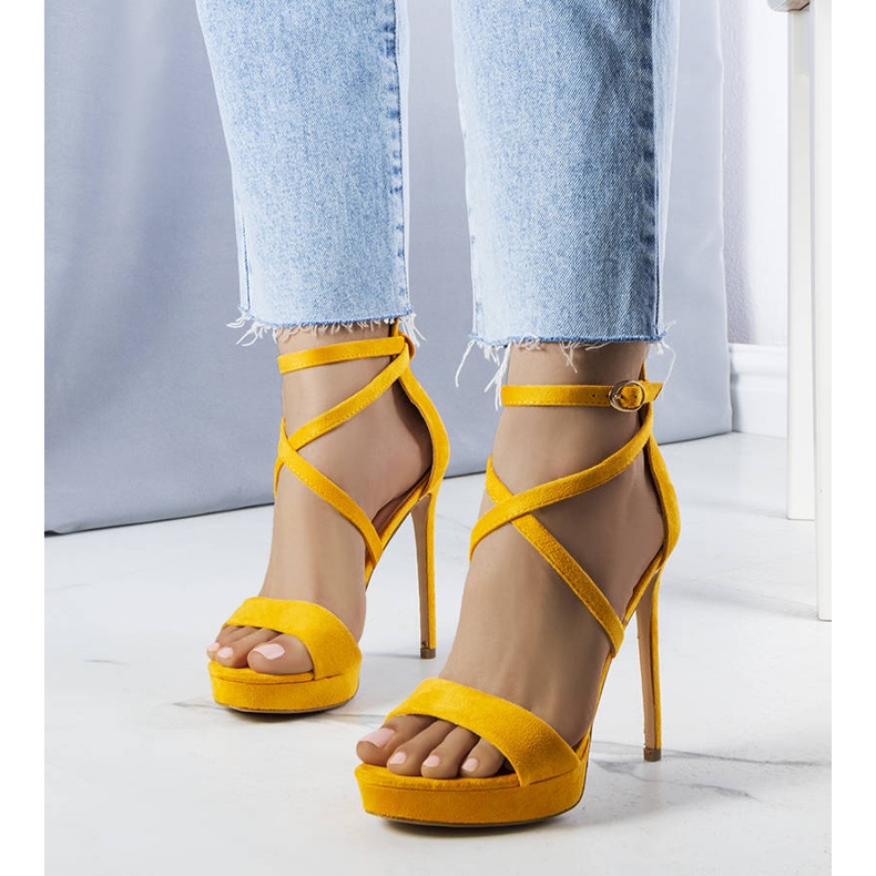 PA1 Yellow high heel sandals from Dorian 1