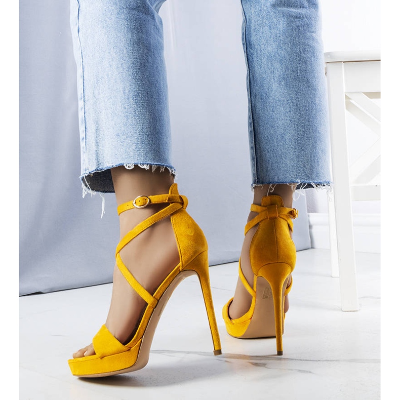 PA1 Yellow high heel sandals from Dorian 2