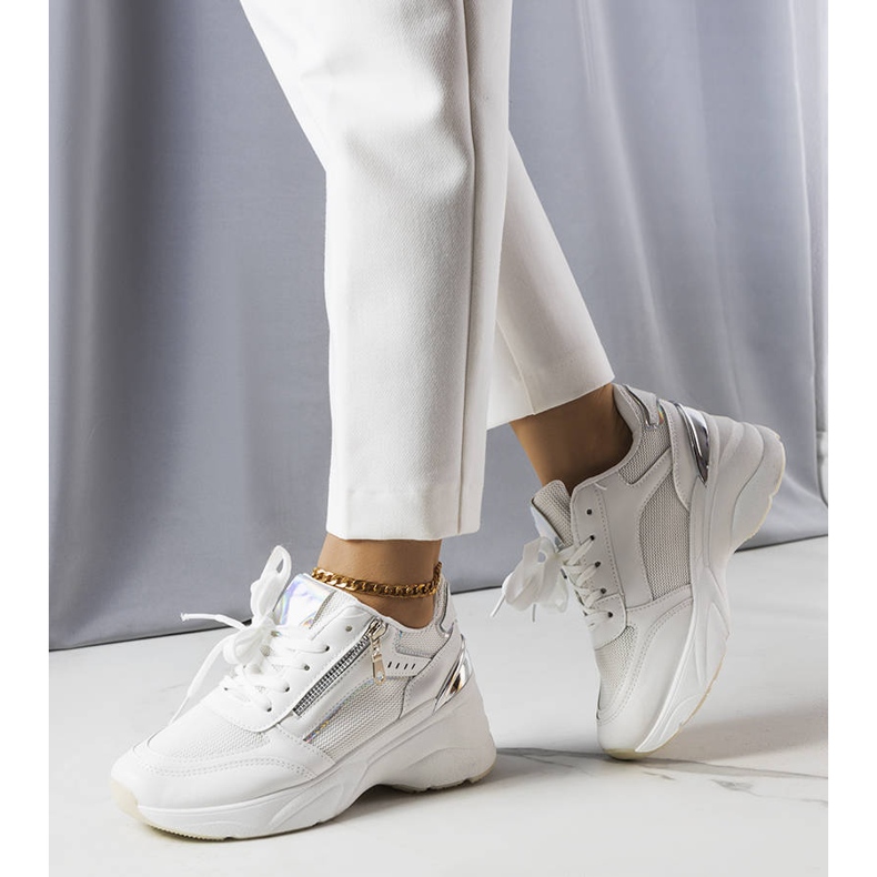 White wedge sneakers 1