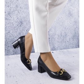 Black square toe pumps from Neufville 1