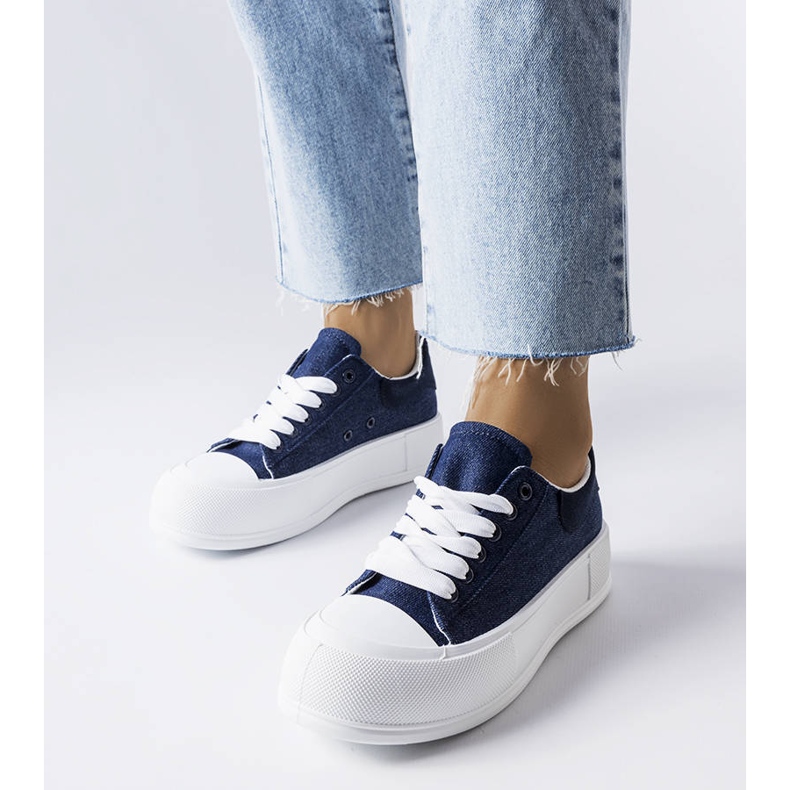 Navy blue platform sneakers from Josseaume 2