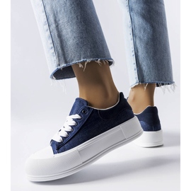 Navy blue platform sneakers from Josseaume 1