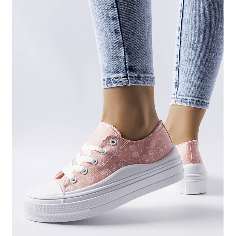 Pink platform sneakers from Bélair 1