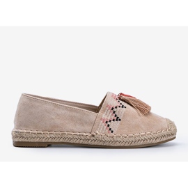 Beige espadrilles with Alyana fringes 1