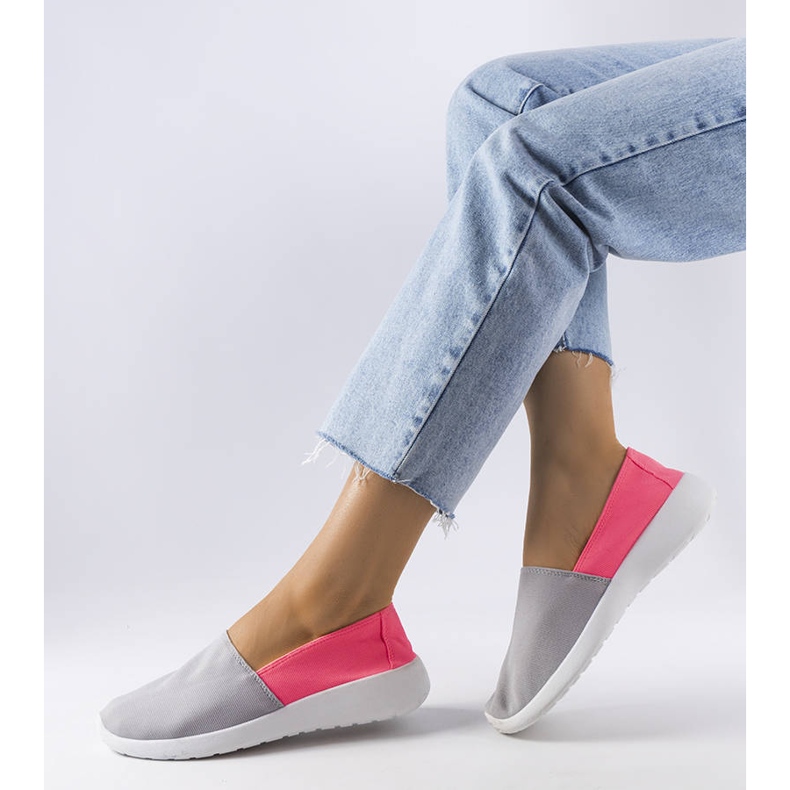 Inna Pink and gray slip-on sneakers from Winding grey 1