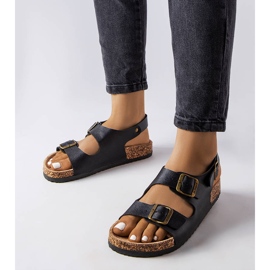 Black cork sandals with buckles from Lee Cooper LCW-22-35-1163L 1