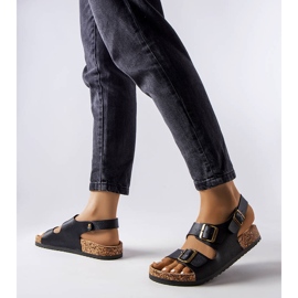 Black cork sandals with buckles from Lee Cooper LCW-22-35-1163L 2