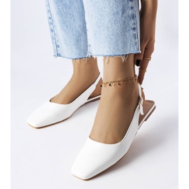 White closed toe sandals from Hazelwood 1
