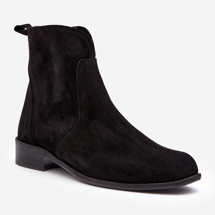 Suede Women's Boots With Zipper Black Nicole 2829 1