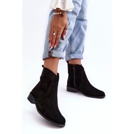 Suede Women's Boots With Zipper Black Nicole 2829 2
