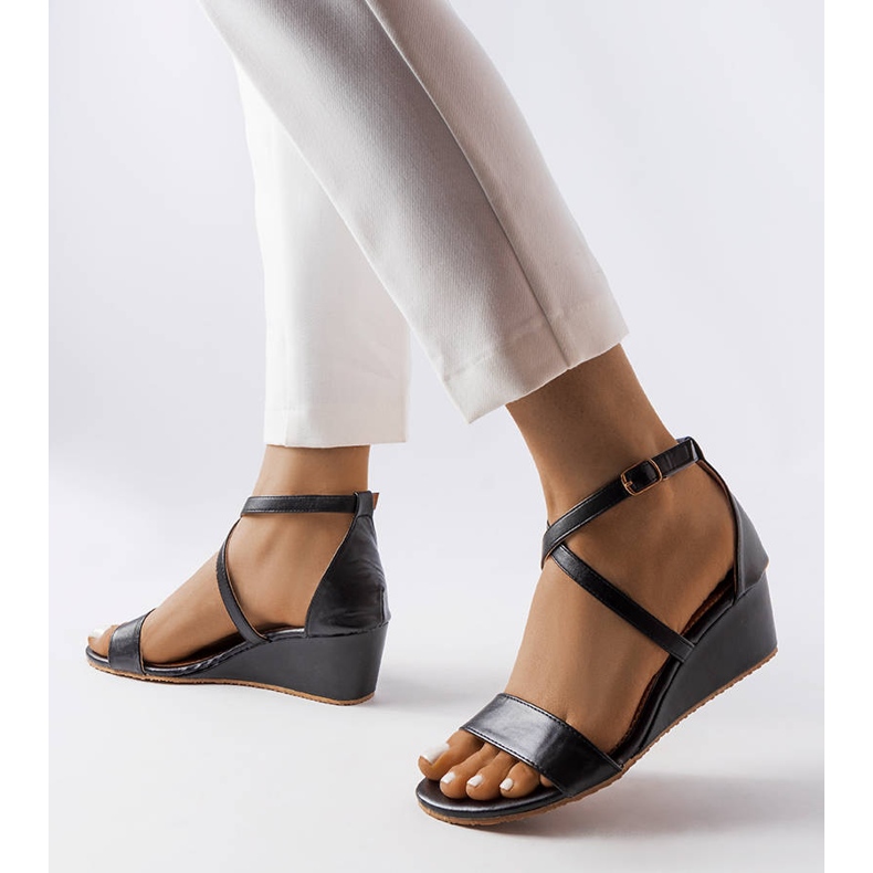 Black wedge sandals from Flushing 1