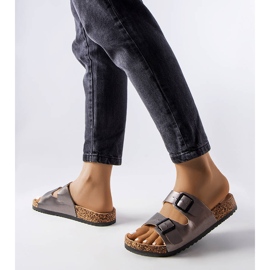 Gray cork sliders with buckles from Lee Cooper LCW-22-35-1153L grey 1 Gray cork sliders with buckles from Lee Cooper LCW-22-35-1153L grey 1