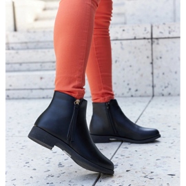 Paien black insulated flat ankle boots 2