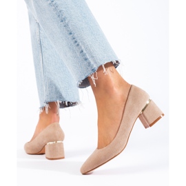 Goodin Elegant Suede Pumps beige 2