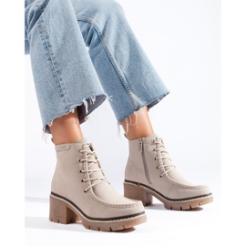 Goodin Beige lace-up high-heeled ankle boots from Shelovet 1 Goodin Beige lace-up high-heeled ankle boots from Shelovet 1