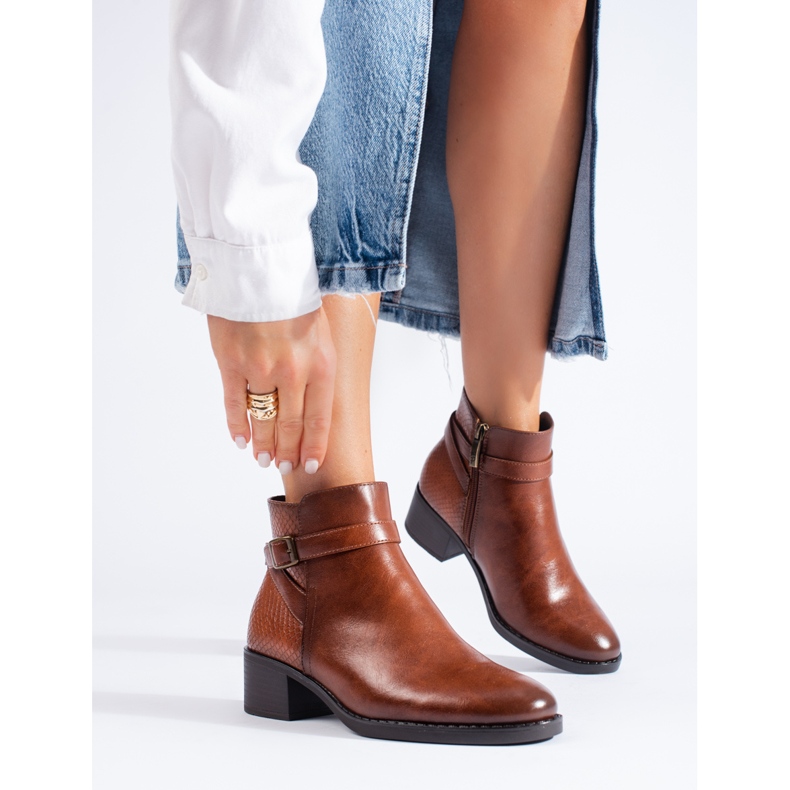 W. Potocki Potocki black women's high-heeled ankle boots brown 1 W. Potocki Potocki black women's high-heeled ankle boots brown 1