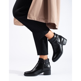 W. Potocki Potocki black women's high-heeled ankle boots 2