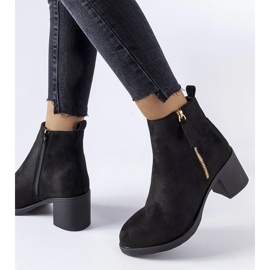 Ivano black eco-suede low-heeled ankle boots 1