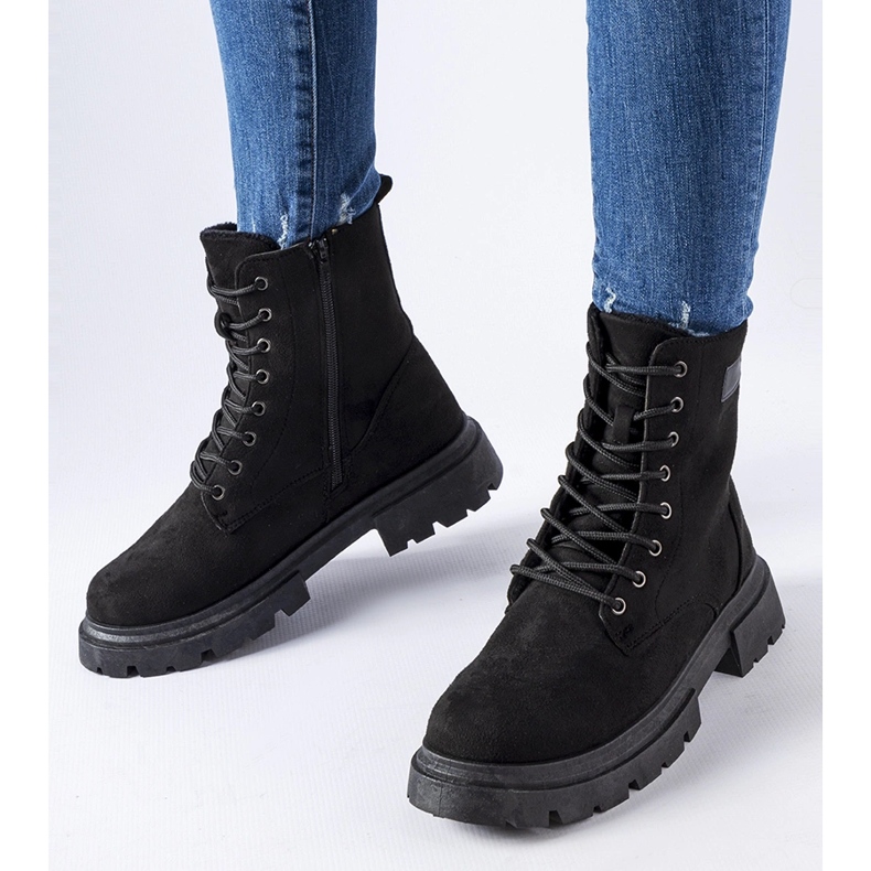Inna Black insulated Mestervi eco-suede boots 1