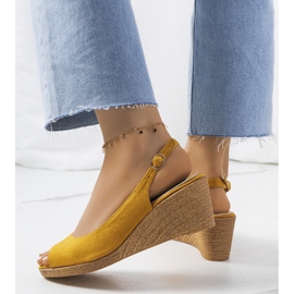 Yellow espadrilles on the Alpat wedges 1