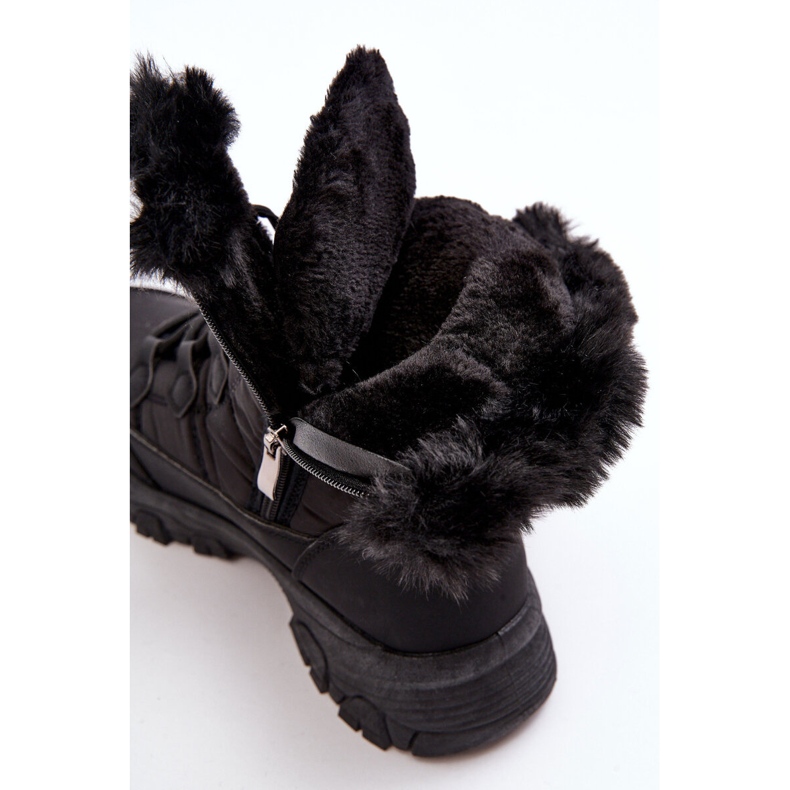 PE1 Women's snow boots with fur and zipper, Black Vittora 2