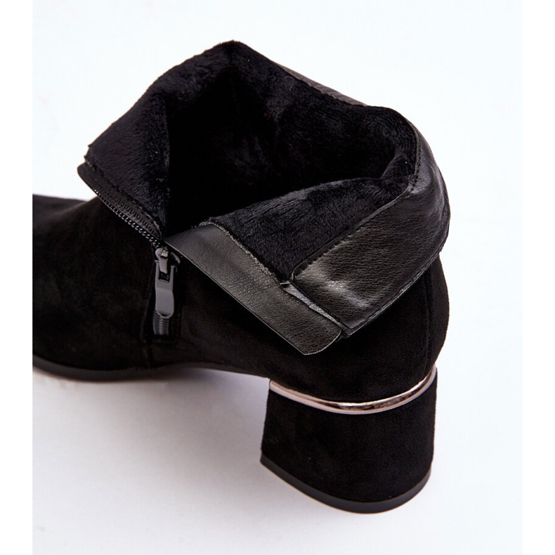 PE1 Suede Women's High Heel Boots Black Mebassa 2