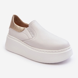Women's Leather Sports Shoes on the Platform, White Lemar Manish 1