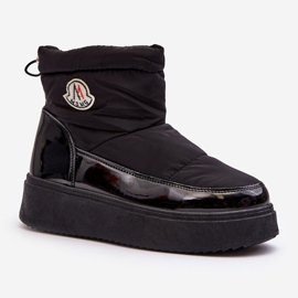 Women's Platform Slip-On Snow Boots Black Gattea 1